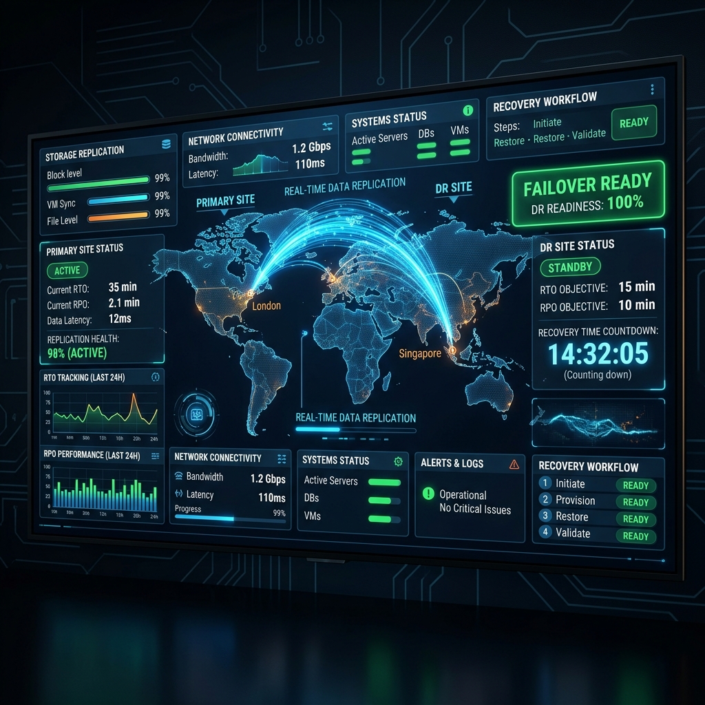 Disaster Recovery Dashboard RTO/RPO