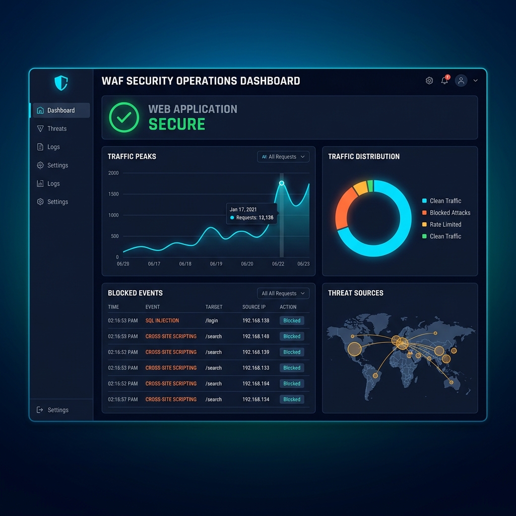 WAF Güvenlik İzleme ve Dashboard Ekranı